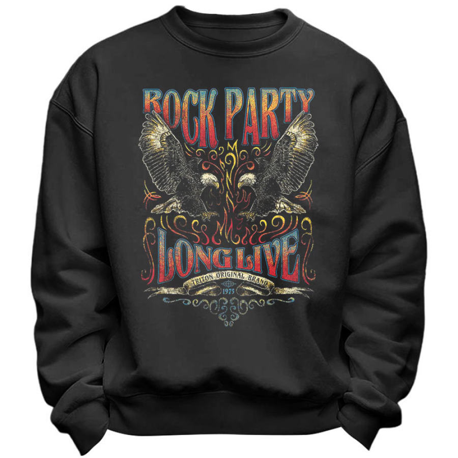 

Sweat-shirt à Col Rond Pour Hommes Imprimé De Musique Rock Rétro