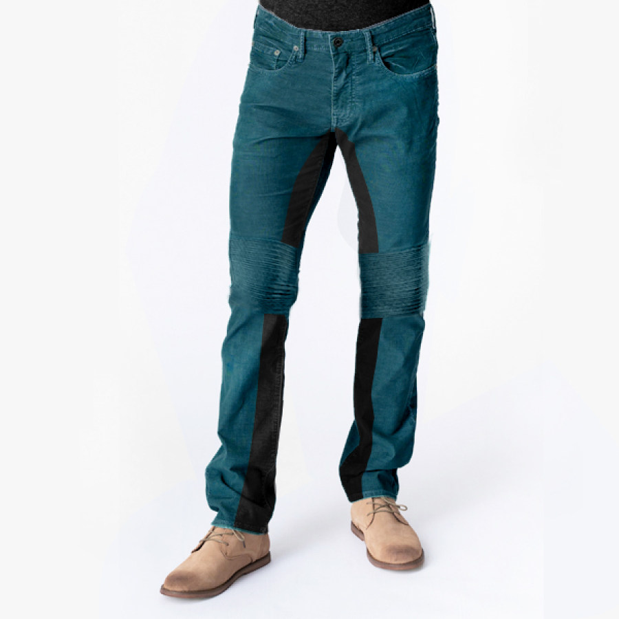 

Мужские винтажные брюки-карго стеганые наколенники дизайн уличные мотоциклетные повседневные брюки повседневные брюки темно-зеленые