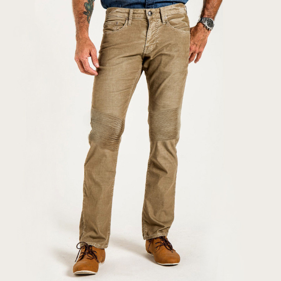 

Pantalon Cargo Vintage Pour Hommes Design Matelassé Avec Genouillère Pantalon Décontracté Pour Moto En Plein Air Pantalon Quotidien