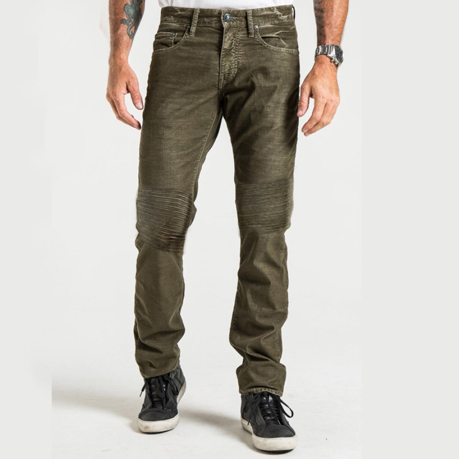 

Pantalon Cargo Vintage Pour Hommes Matelassé Au Genou Pour Moto En Plein Air Décontracté Pantalon Quotidien