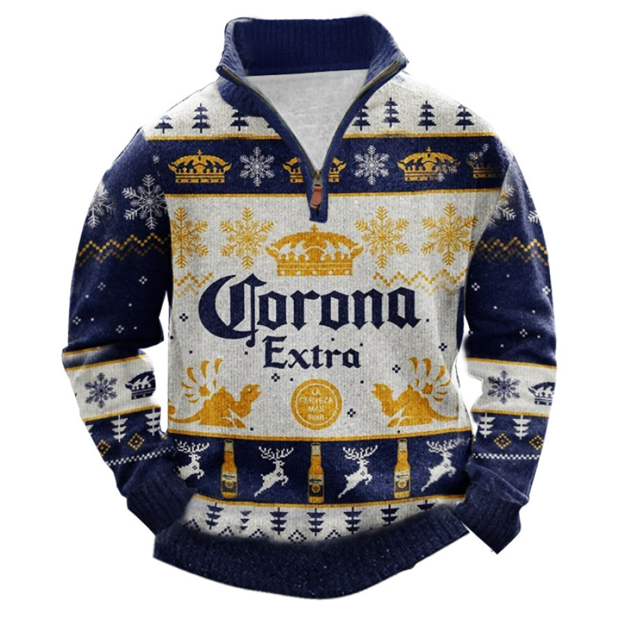 

CE Christmas Ugly Christmas Sudadera Con Cuello Alto Y Cremallera De 1/4