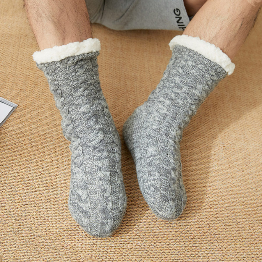 

Herren-Frottier-Jacquard-verdickte Weihnachts-Bodensocken Warme Socken In Der Mitte Der Wade