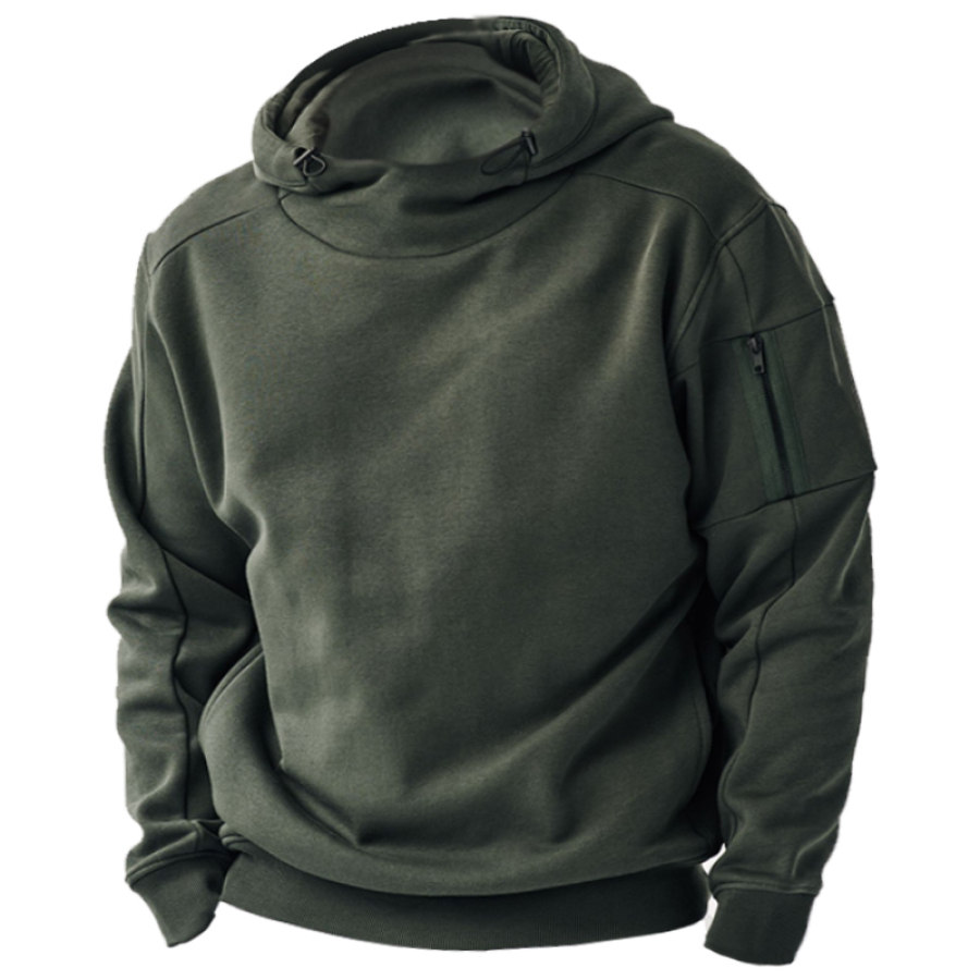 

Outdoor-Trainings-Hoodie Für Herren Mit Retro-Reißverschlusstasche