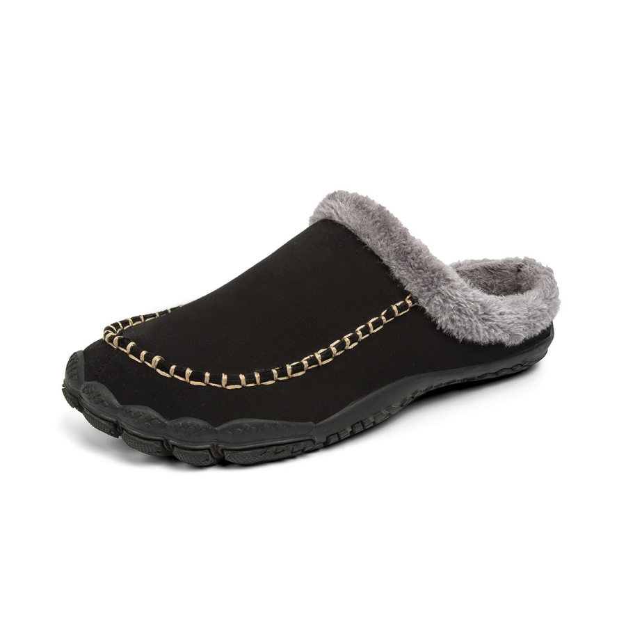 

Men's Fleece Breathable Non-slip Walking Warm Lining Waterproof Casual Slippers Plus Size