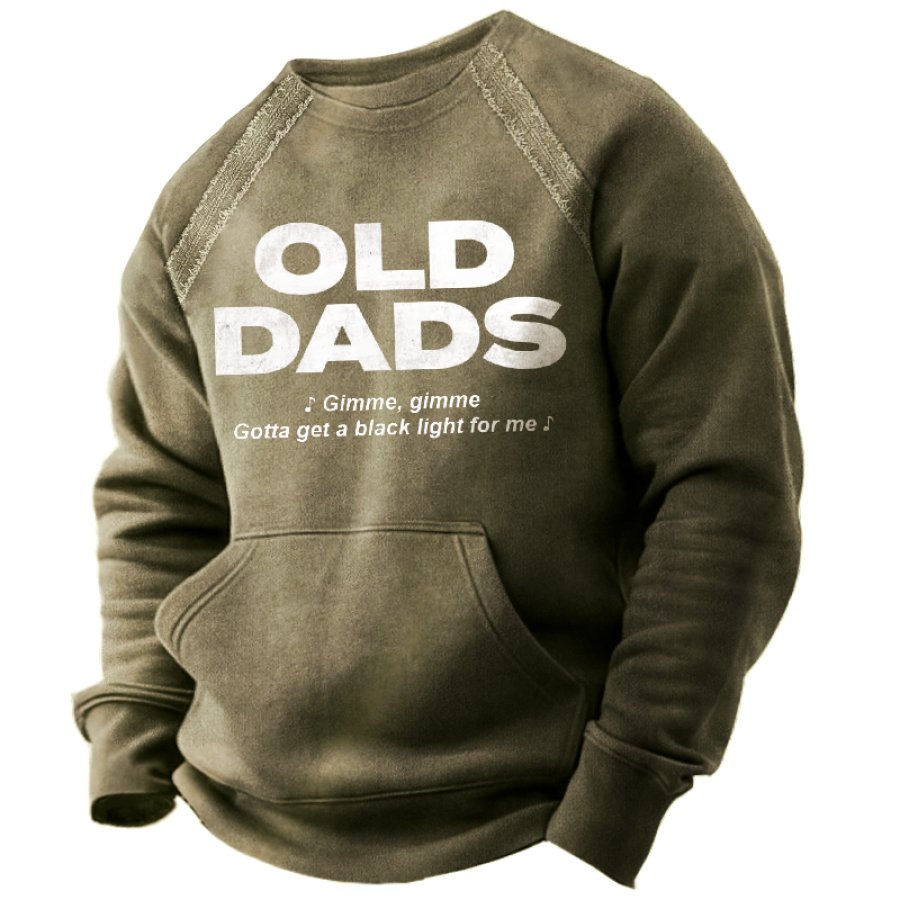 

Herren-Sweatshirt Mit Rundhalsausschnitt Im Retro-Film „Old Dads“-Print