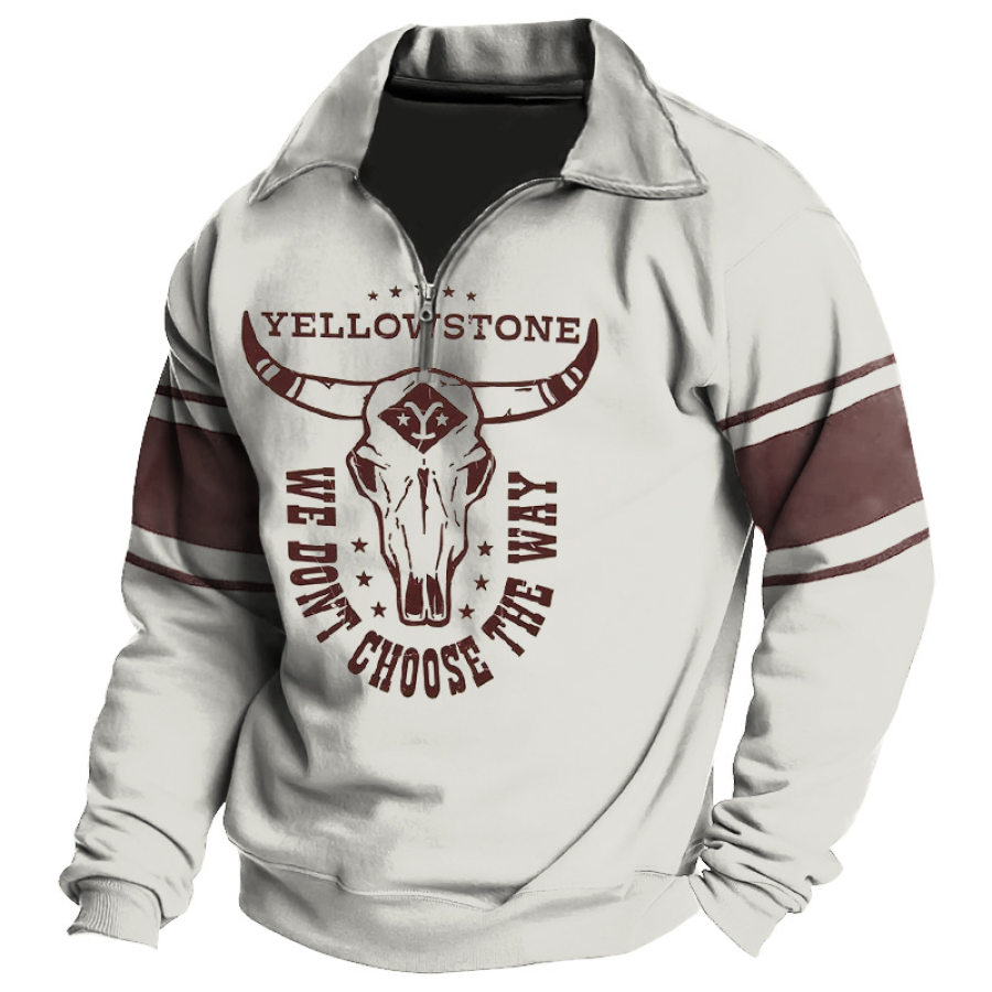 

We Don't Choose The Way Men's Retro Yellowstone Quarter Zipper Sweatshirt