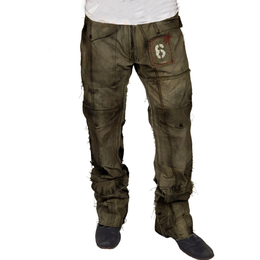 

Мужские военные тактические брюки номер 6 потертые брюки с несколькими карманами в стиле ретро