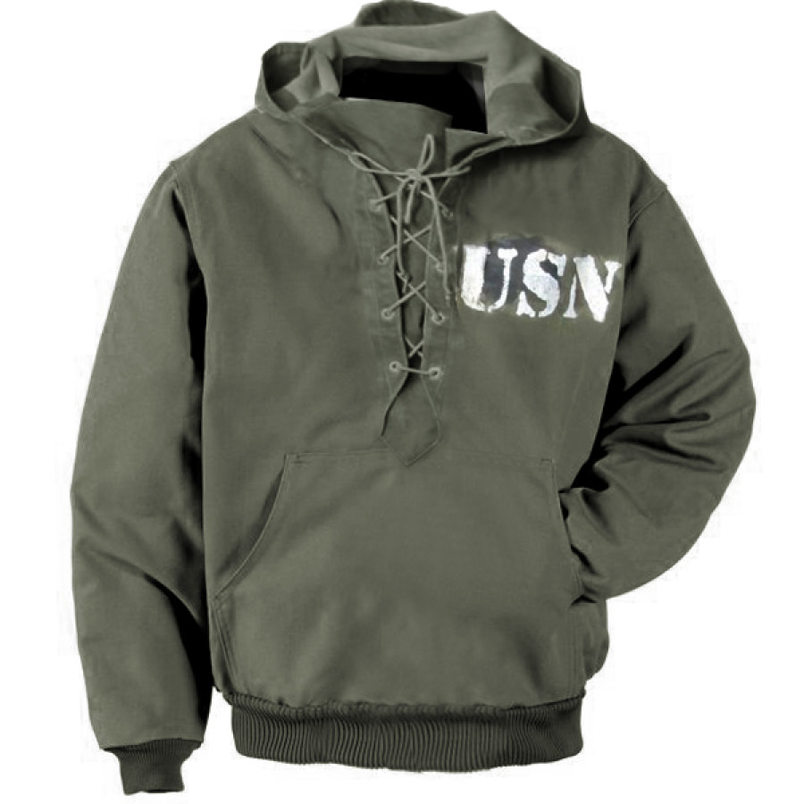 

Men's Usa Military Tactical Jacket Outdoor Drawstring Hooded Pocket Cargo Jacket