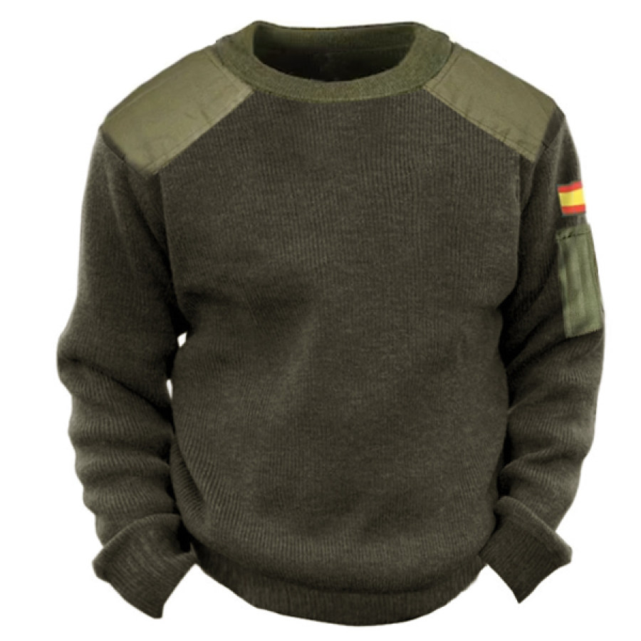 

Мужская тактическая вязаная толстовка на открытом воздухе военный пуловер на липучке с немецким флагом времен Второй мировой войны