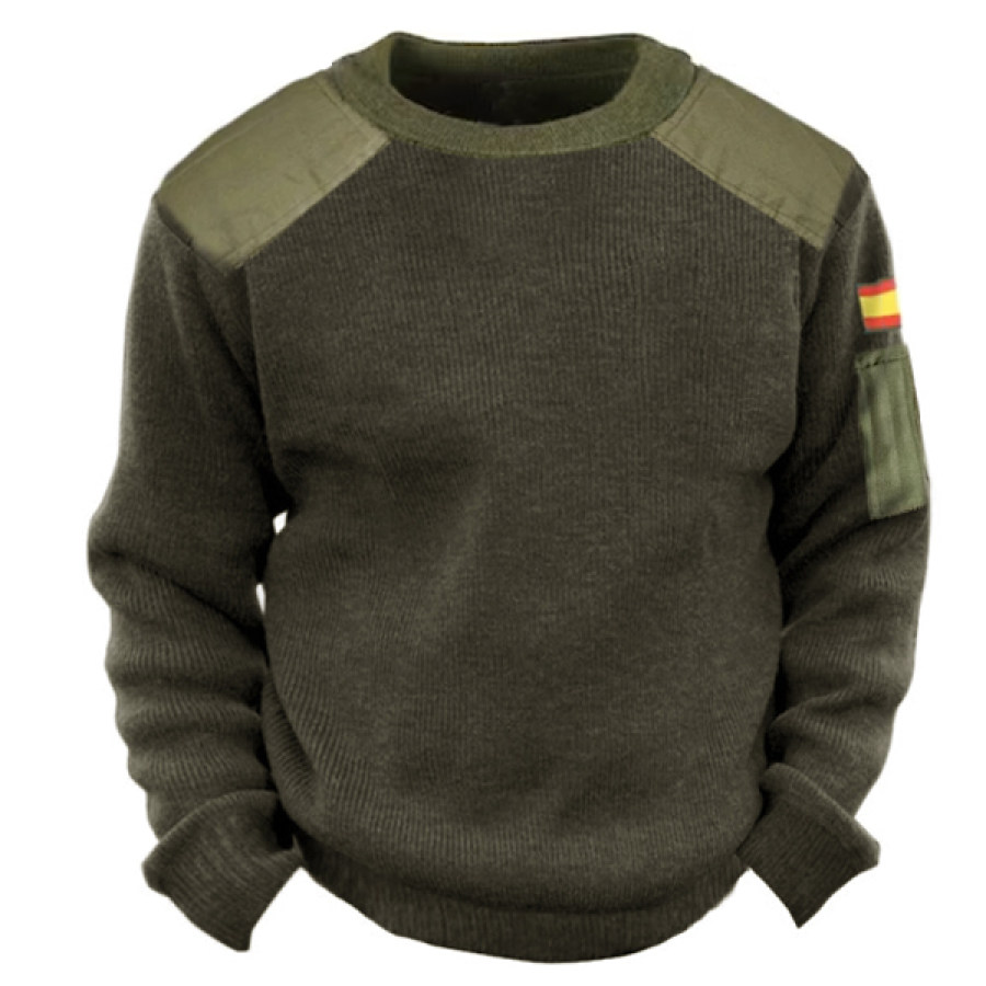 

Sudadera De Punto Táctica Para Hombre Pullove Militar Con Velcro De La Bandera Alemana De La Segunda Guerra Mundial Al Aire Libre