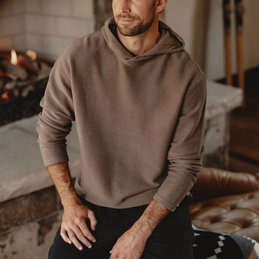 

Sweat à Capuche Décontracté Pour Hommes Tissu Texturé Vintage