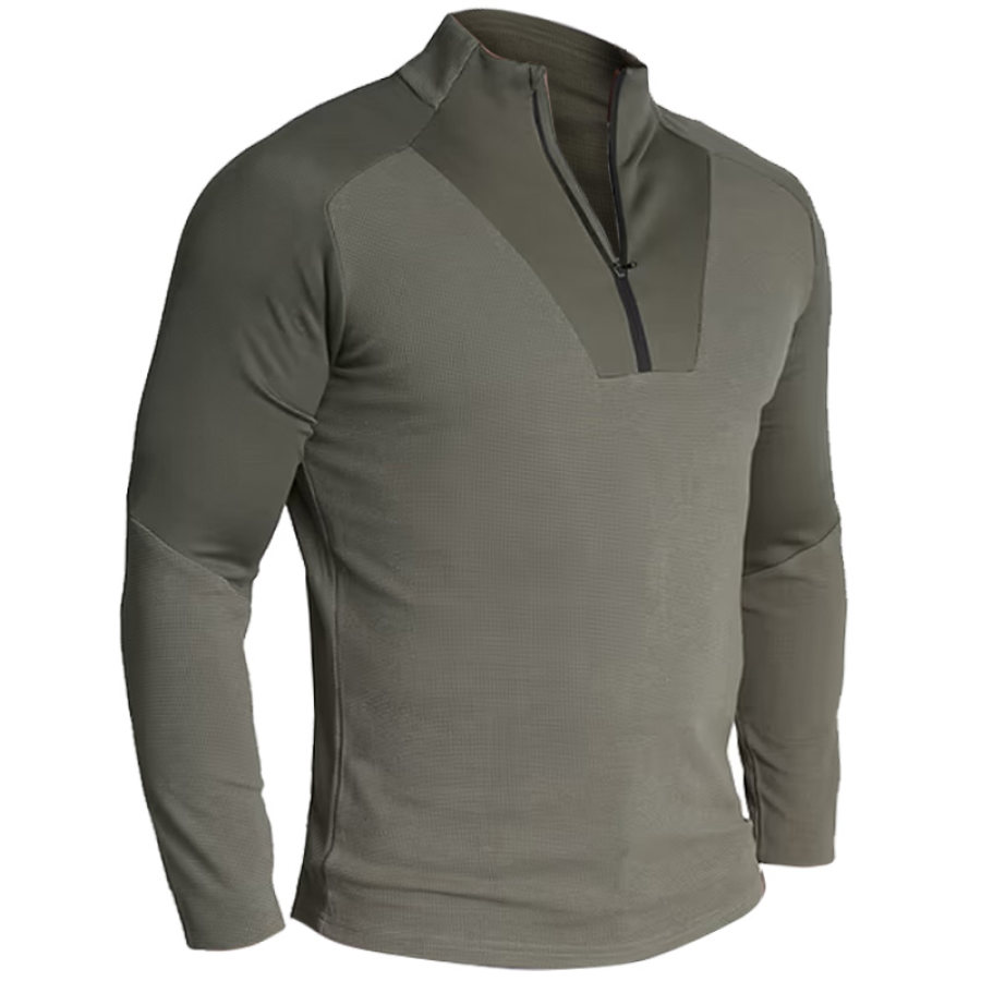 

Sudadera Casual Con Cuello Medio Abierto Tipo Gofre Para Hombre