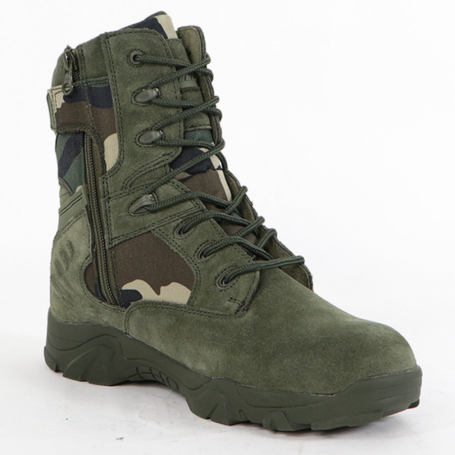 

Botas Militares De Montaña De Ante Con Camuflaje Para Hombre