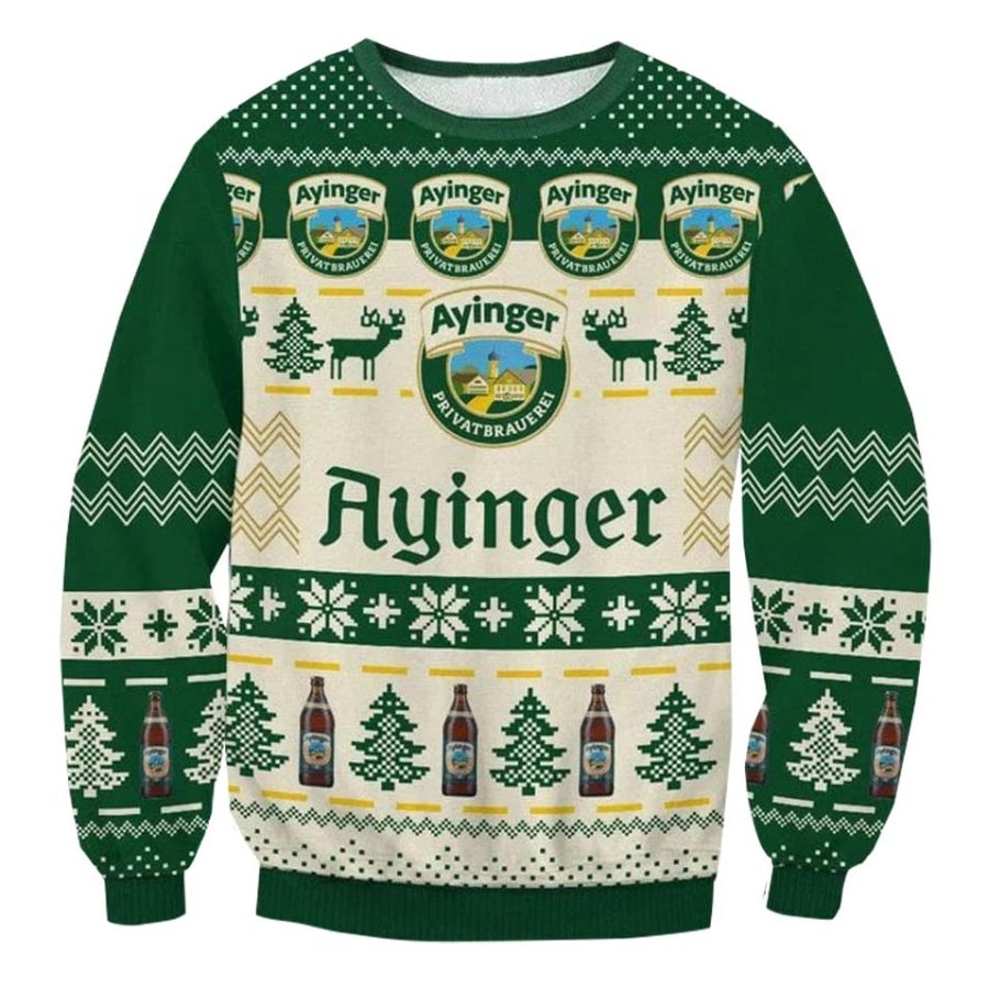 

Sudadera Navideña Fea Con Estampado 3D De Ayinger Beer Brewery Para Hombre