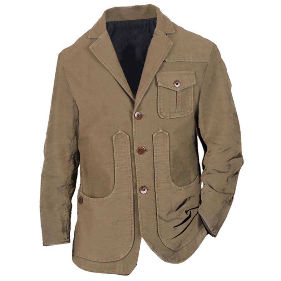 

Warmer Vintage-Jackenmantel Für Herren Mit Taschen