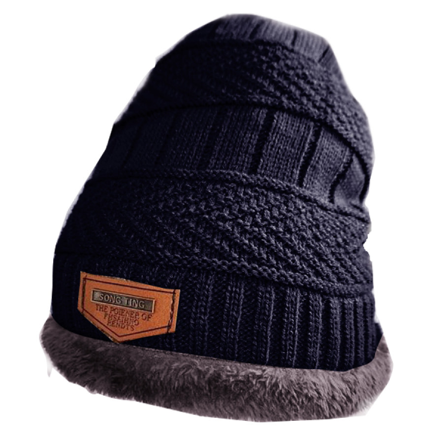 

Gorro De Lana De Punto Para Hombre Vino Rojo Negro Tejido De Punto Casual Al Aire Libre Hogar Diario Color Sólido Liso Cálido