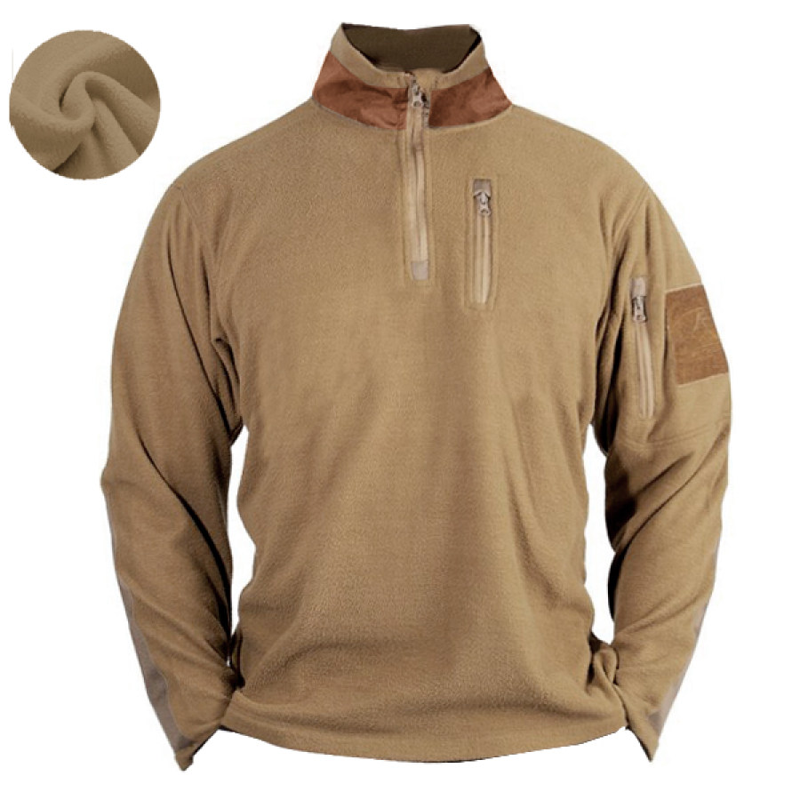 

Sudadera Con Cremallera De Un Cuarto De Forro Polar Para Hombre Suéter Táctico Transpirable Cálido Superior