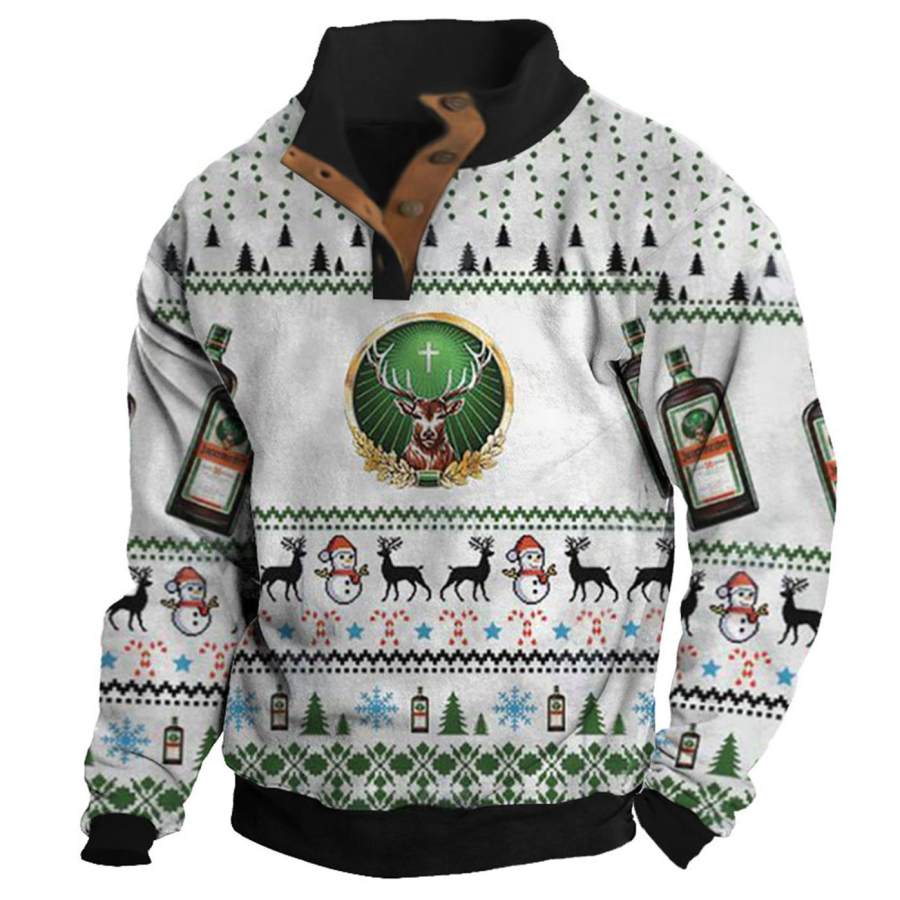 

Мужская толстовка Jagermeister Ugly Christmas Buttons повседневные топы