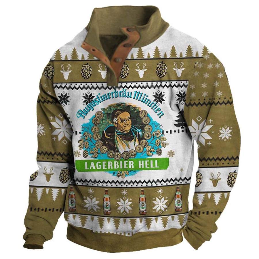 

Мужская толстовка Augustiner Lagerbier Hell Ugly Christmas Buttons повседневные топы