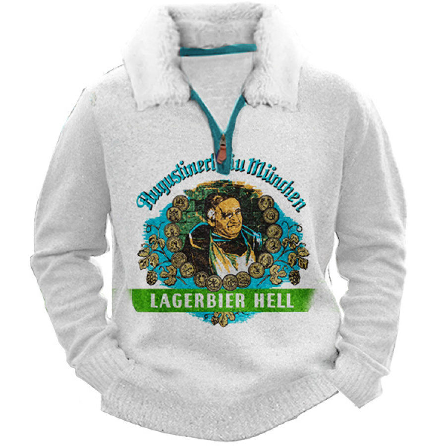 

Augustiner Christmas 1/4 Zip Stand Fleece Collar Thick Sweatshirt