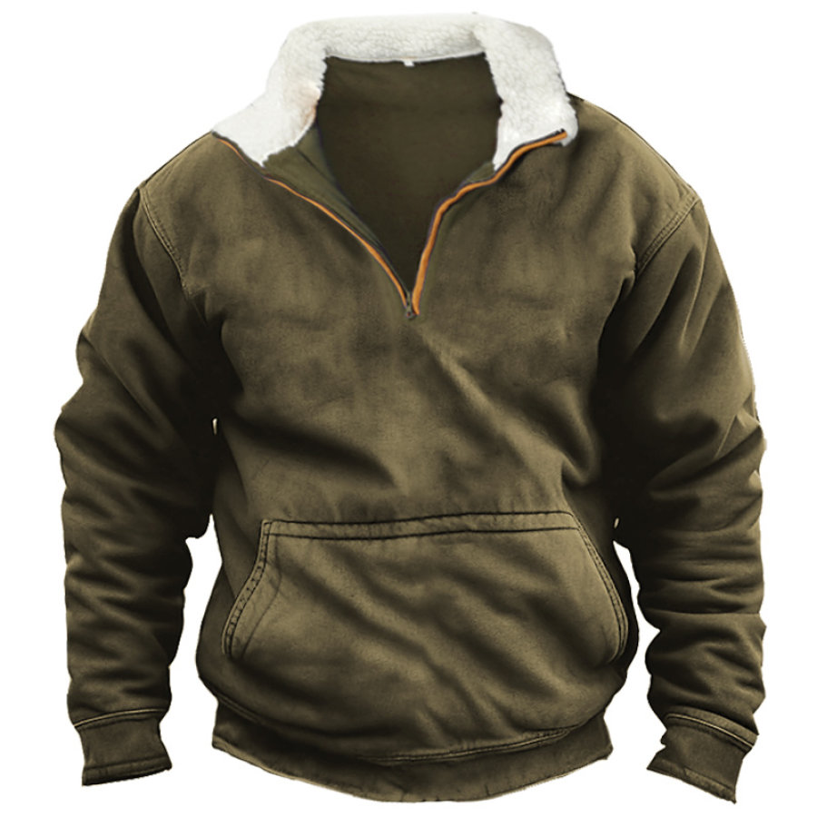 

Lässiges Fleece-Revers-Sweatshirt Für Herren Im Freien