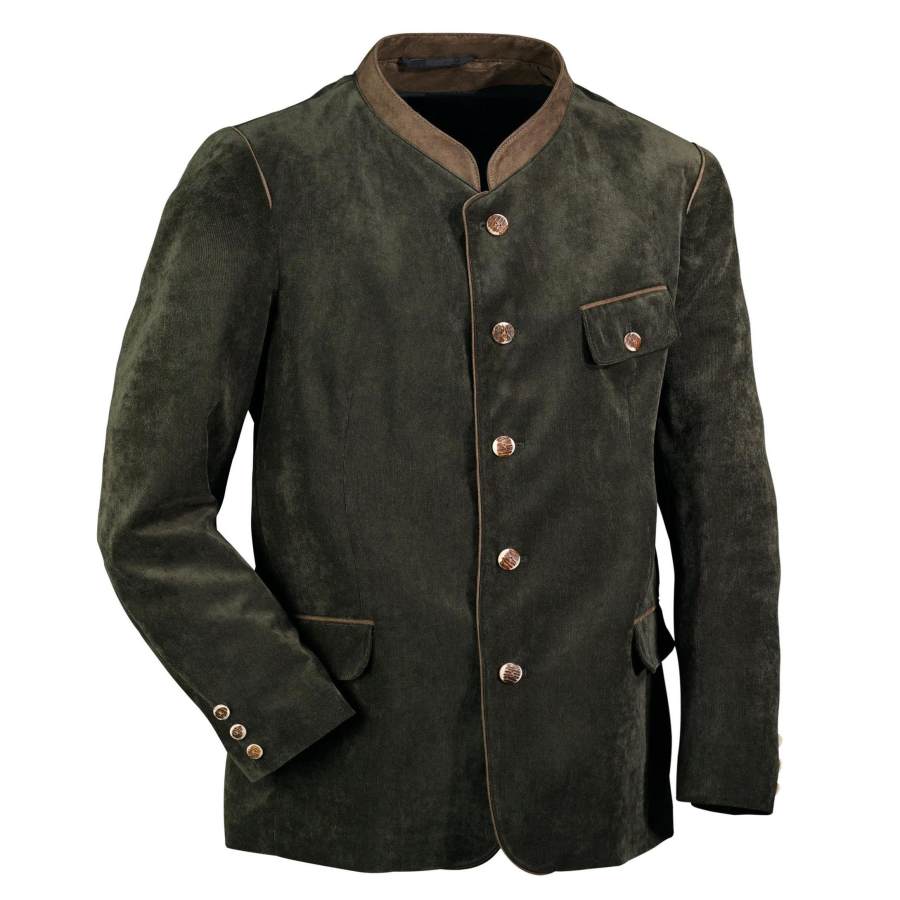 

Herren-Jackenmantel Aus Warmem Cord Im Vintage-Stil Mit Stehkragen In Kontrastfarbe