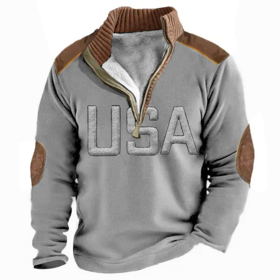 

Matthew Perry Men's 1/4 Henly Zip Fleece Sweatshirt Outdoor Stand Collar Thick Tactical Top