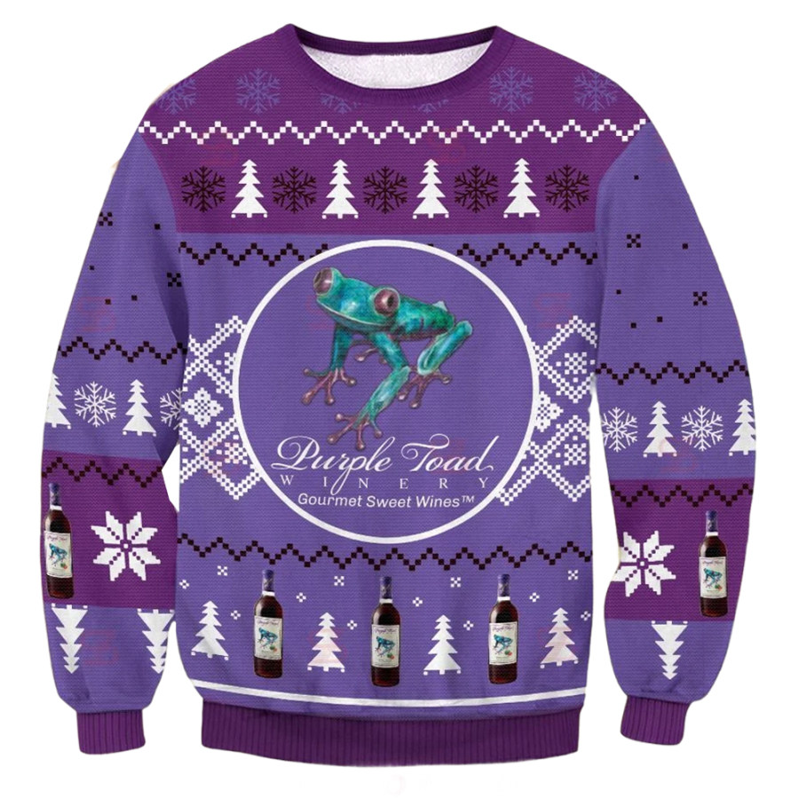 

Sweat-shirt De Noël Laid Crapaud Violet Unisexe
