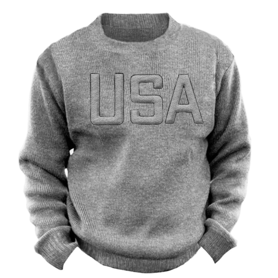 

Sudadera De Punto Matthew Perry Para Hombre Al Aire Libre EE. UU. Bordado Grueso Cuello Redondo Suéter