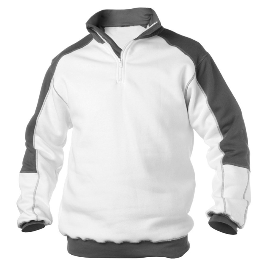 

Lässiges Herren-Sweatshirt Mit Halboffenem Kragen Und Farbblock