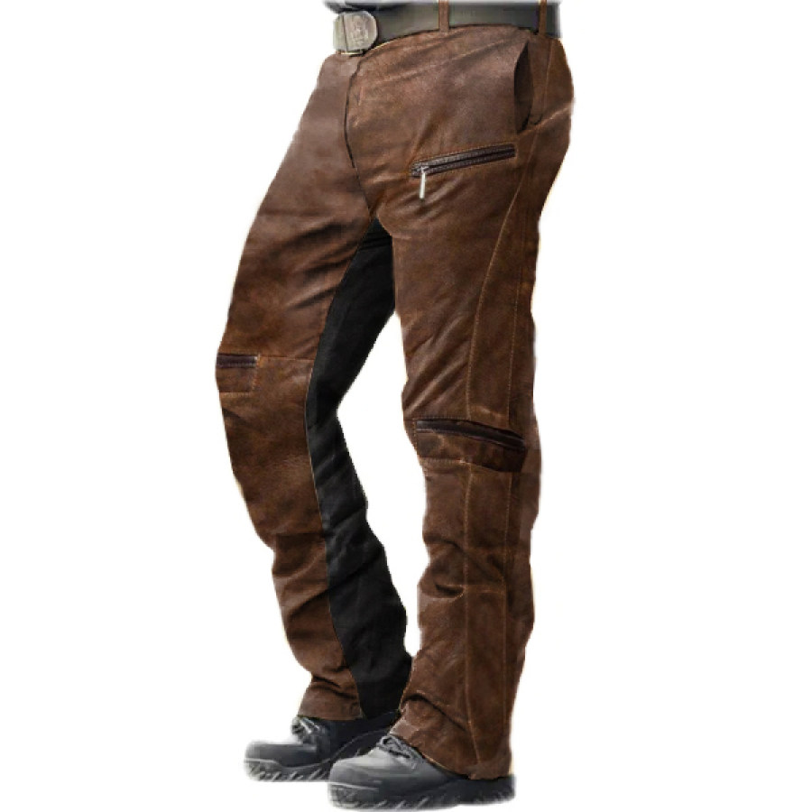 

Pantalon En Daim Pour Hommes Pantalon Multi-poches En Daim Lavé Vintage Pantalon De Travail Décontracté Quotidien