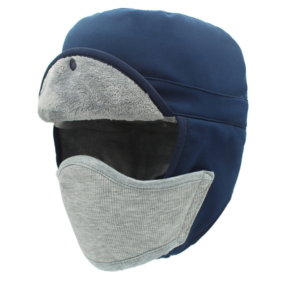 

Winter Bomber Hat With Masks Windproof Hood Pilot Hats Warm Earflap Trapper Cap Adult Balaclava Waterproof Ski Caps