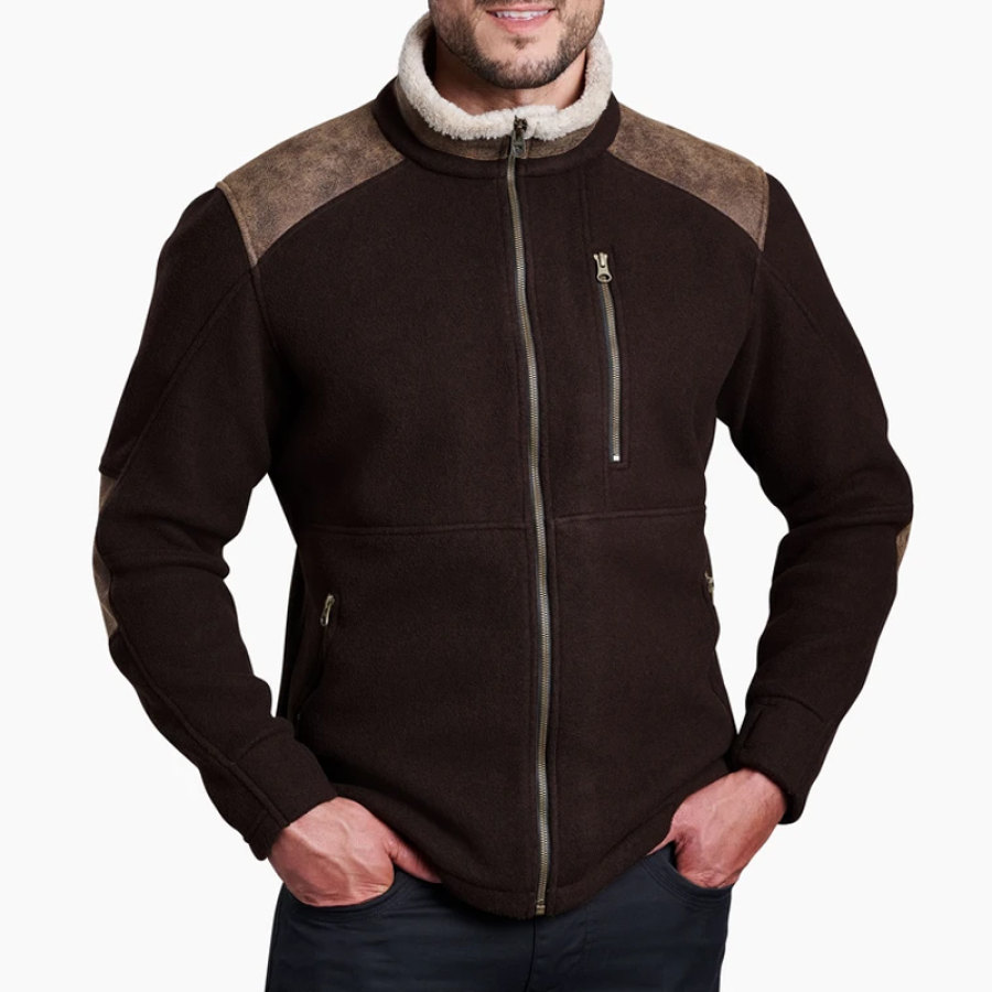 

Lässige Outdoor-Jacke Aus Fleece Mit Farbblock-Design Für Herren
