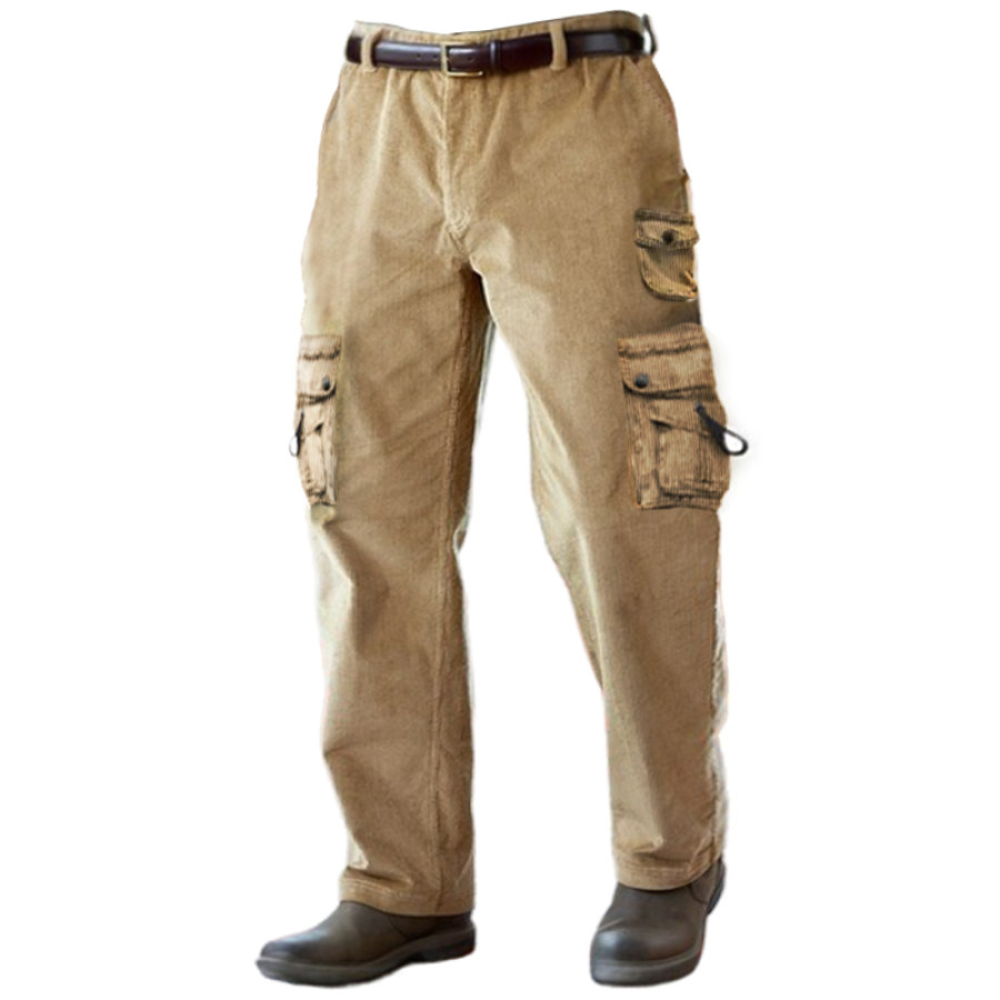 

Pantalones Tácticos De Pana Para Hombre Pantalones Multibolsillos Retro Al Aire Libre
