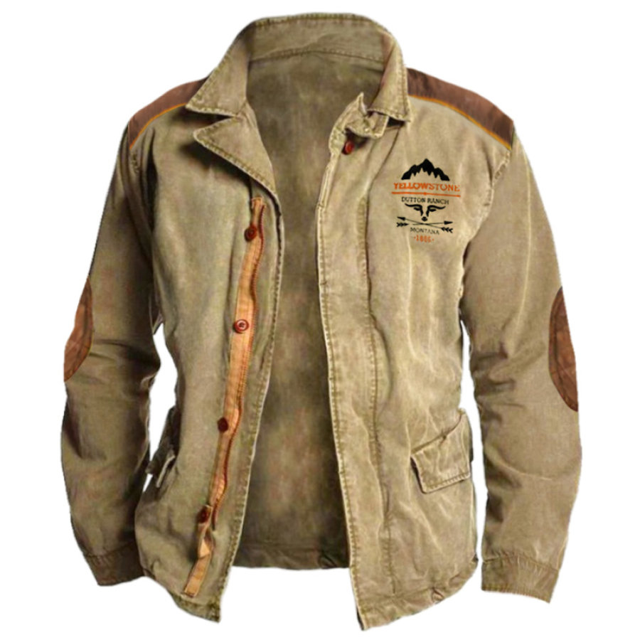 

Chaqueta De Trabajo Vintage Yellowstone Colorblock Para Hombre