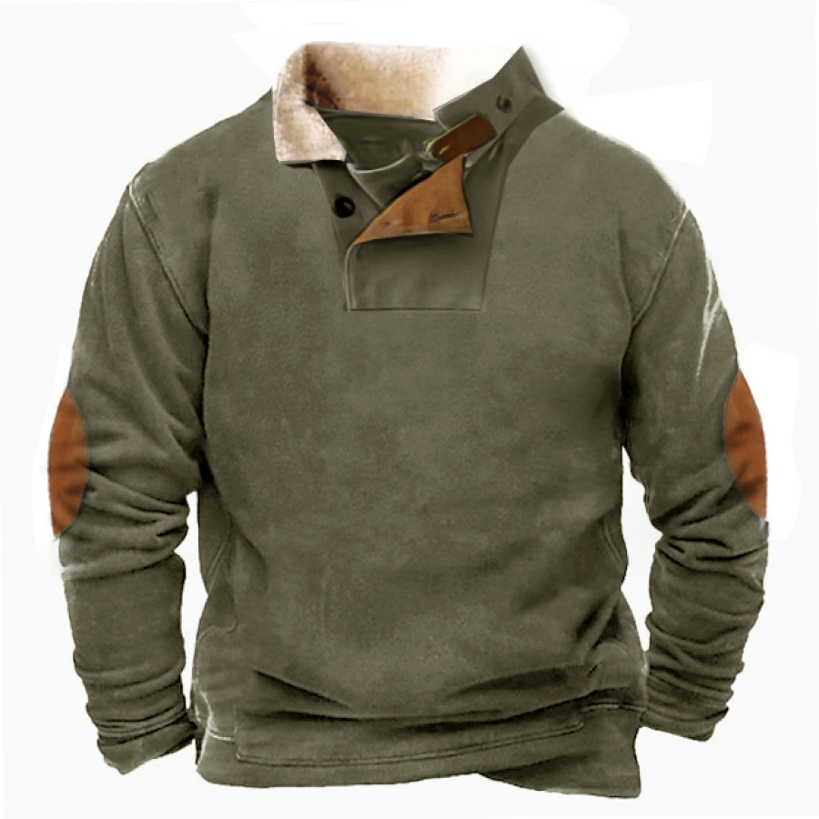 

Herren-Sweatshirt Mit Vintage-Fleece-Schal Und Stehkragen 1/4 Täglich Lässig Verdicktes Fleece-Sweatshirt Für Herren