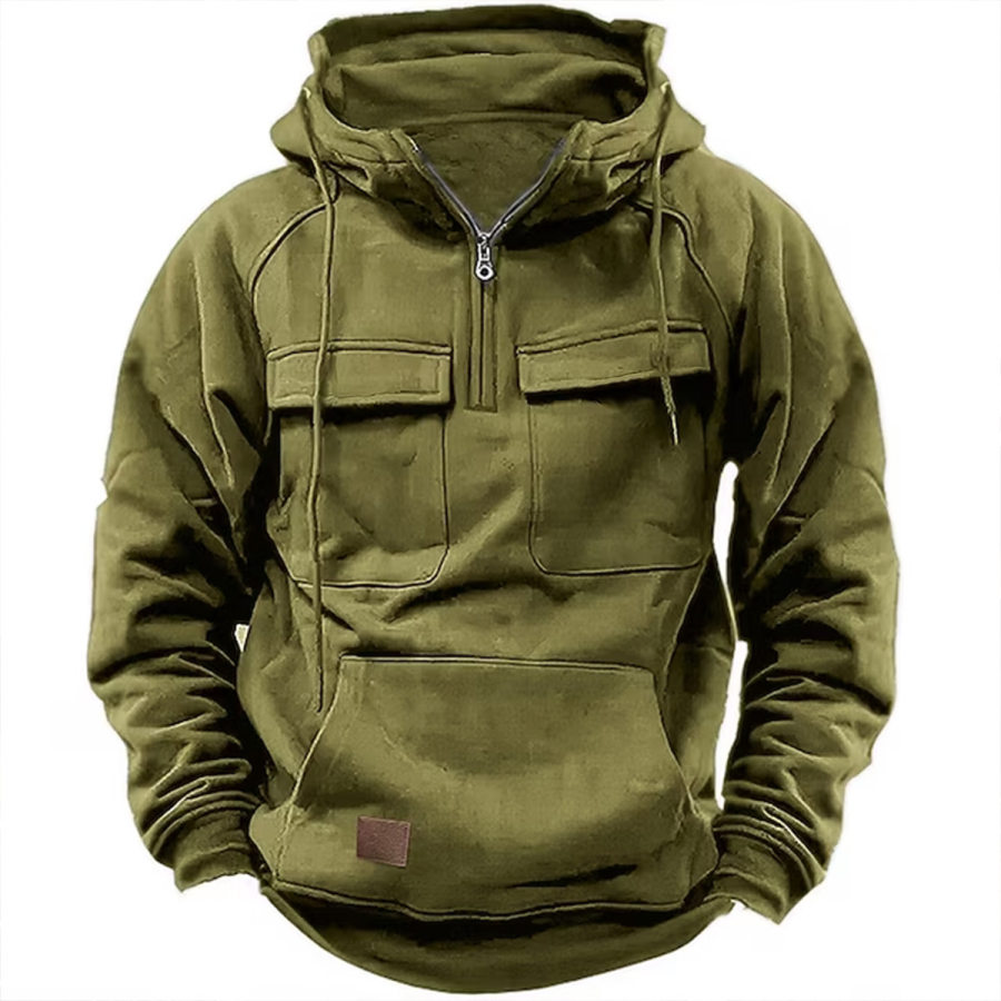 

Hombre Sudadera Sudadera Con Capucha Y Cremallera Corta Táctico Deportes Y Al Aire Libre Diario Casual Primavera & Otoño Ropa Verde Ejército Azul Marino Gris