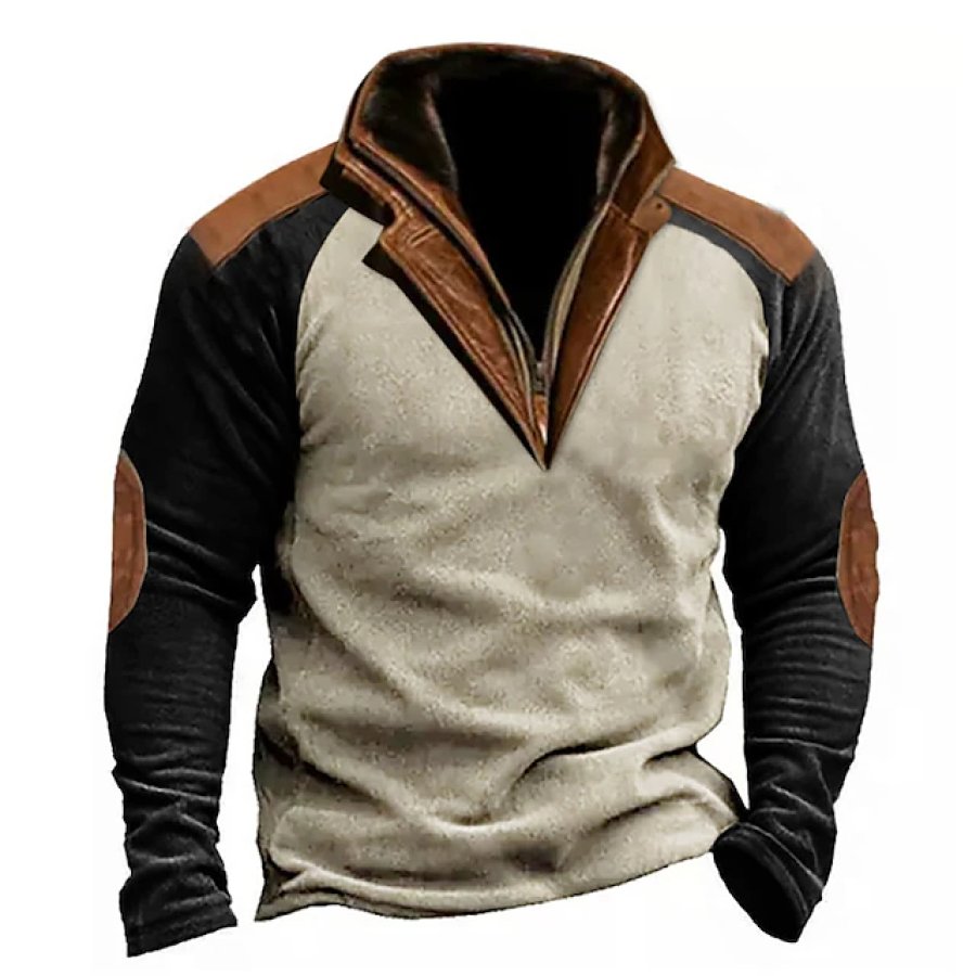 

Hombre Sudadera De Lana Sudadera Con Cremallera Cuarto Cuello Alto Deportes Y Al Aire Libre Diario Vacaciones Básico Ropa Casual