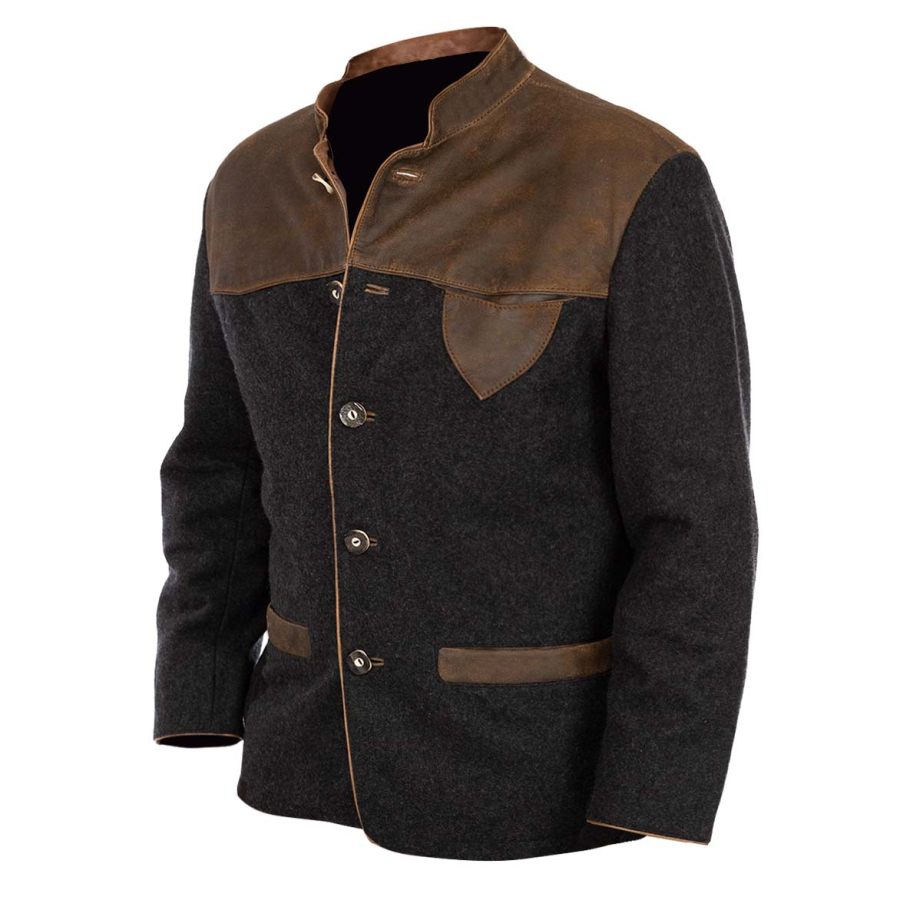 

Мужская куртка Baiuvarii винтажная шерстяная замшевая лоскутная куртка с цветными блоками рождественское фестивальное пальто