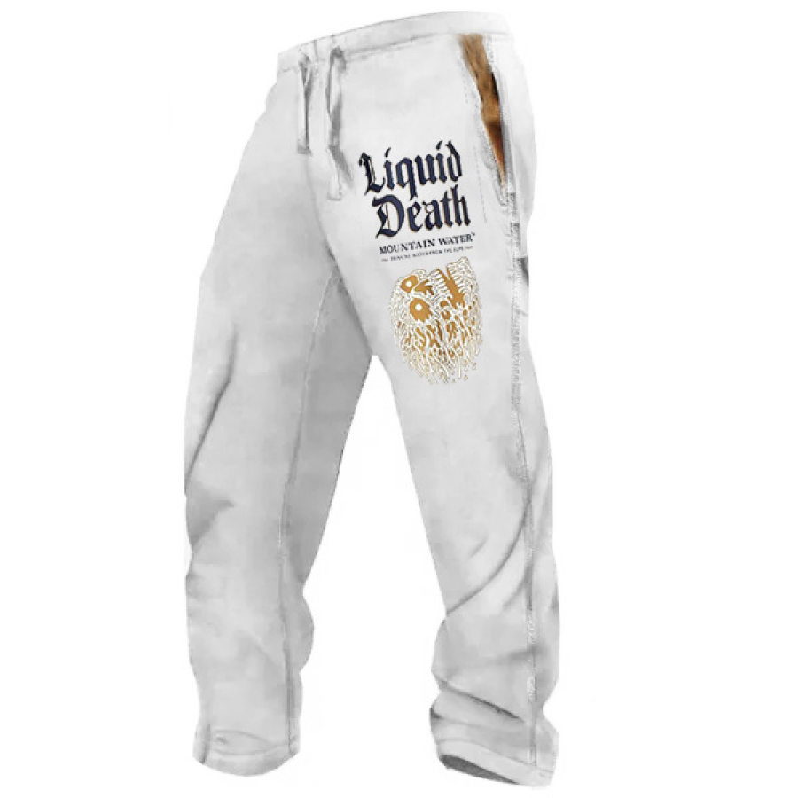 

Lässige Fleece-Jogginghose Für Herren Mit Liquid Death Still Mountain Water-Aufdruck