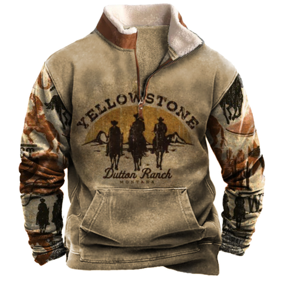 

Riders Of Dutton Ranch Cowboy Men's Stand Collar Sweatshirt