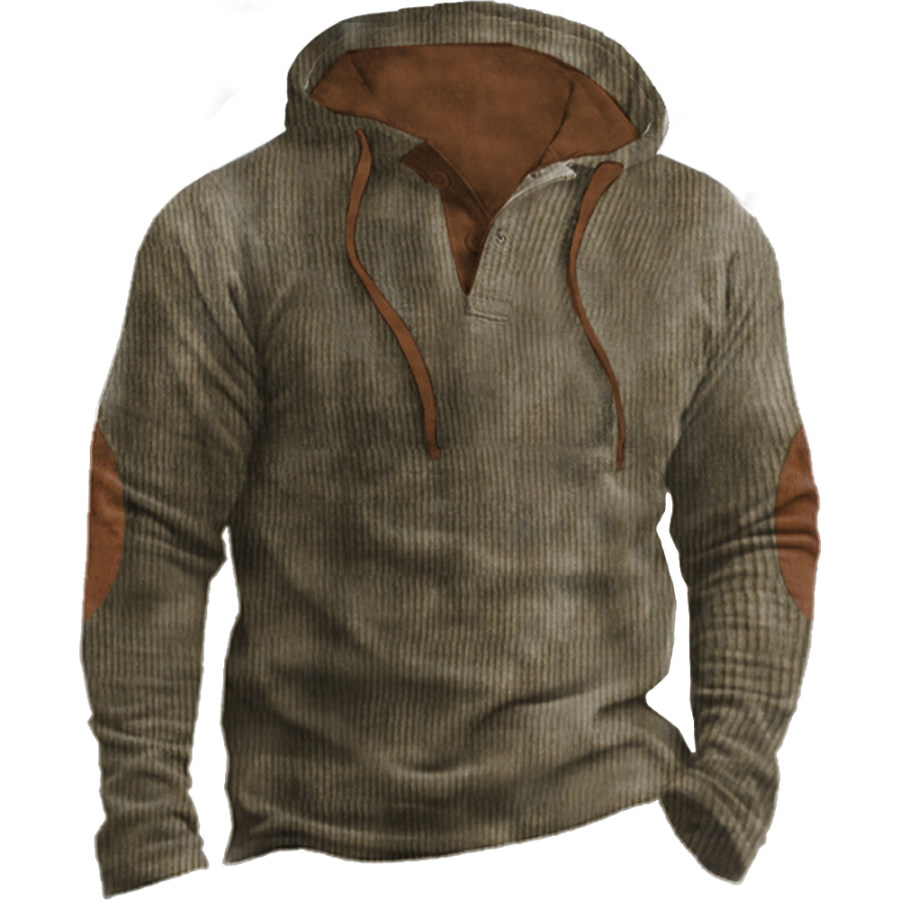 

Herren-Hoodie Im Vintage-Farbblockdesign Für Den Außenbereich