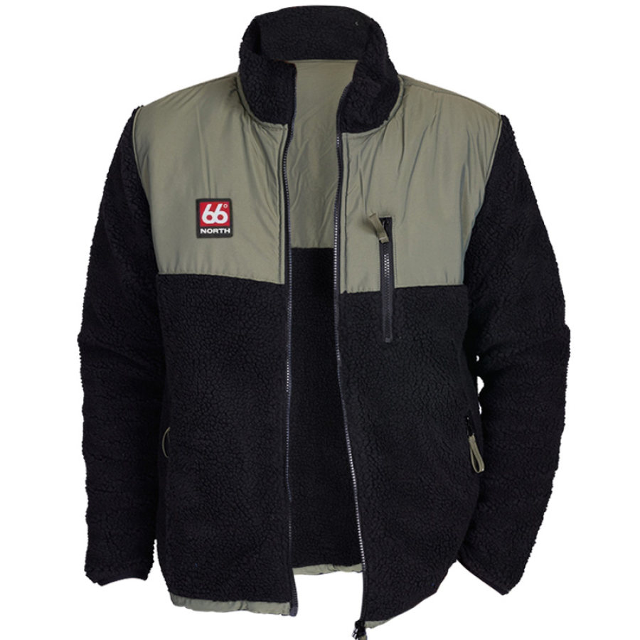 

Chaqueta Con Cuello Levantado Y Bloques De Color Para Aventuras Al Aire Libre Polar Vintage Para Hombre