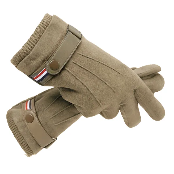 Suede Men Guantes Gloves Winter Touch Screen Keep Warm Windproof Driving Thick Cashmere Anti Slip Outdoor Male Leather - Dozenlive.com 