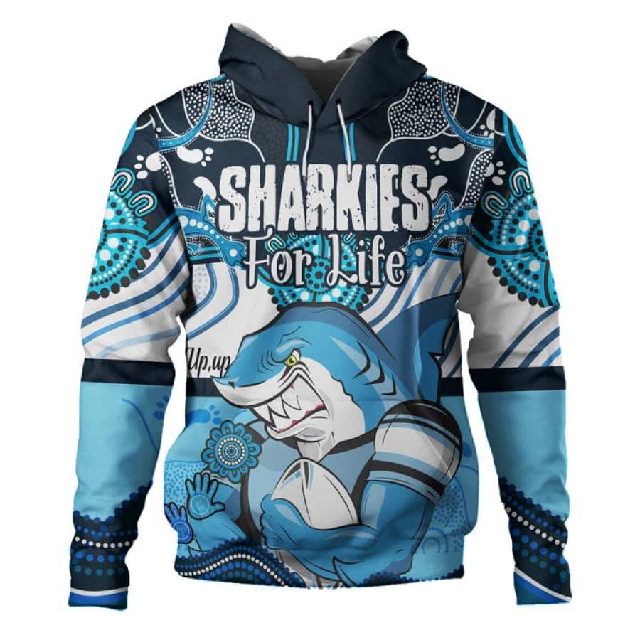 

Männer Sutherland Und Cronulla Sharkies Mit Kunst-Hoodie Im Aborigine-Stil