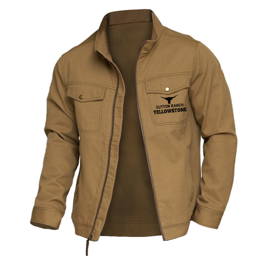 

Chaqueta Para Hombre Vintage Yellowstone Dutton Ranch Abrigo De Solapa Con Bolsillo Al Aire Libre