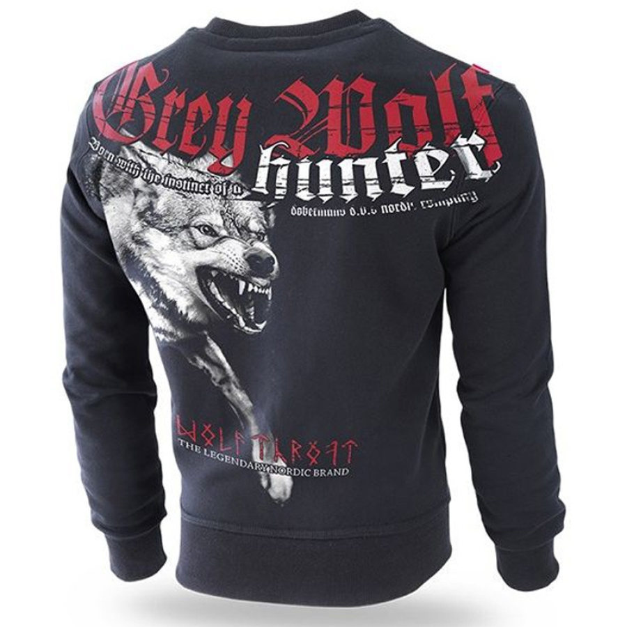 

Men's Vintage Gray Wolf Doberman Pinscher Aggressive Print Sweatshirt