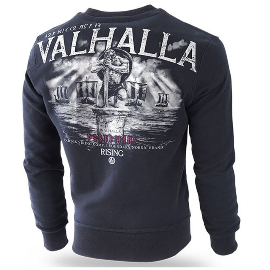 

Sudadera Con Estampado Agresivo Valhalla Doberman Vintage Para Hombre