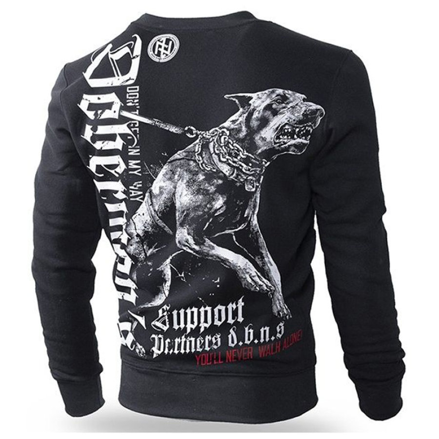 

Sweat-shirt Imprimé Agressif Vintage Doberman Support Doberman Pinscher Pour Hommes