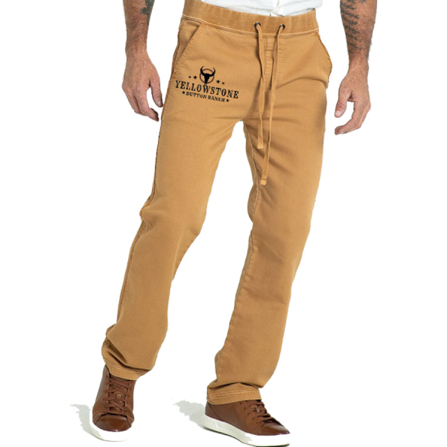 

Мужские брюки-карго с принтом Йеллоустоун уличные брюки с эластичной резинкой на талии и шнурком